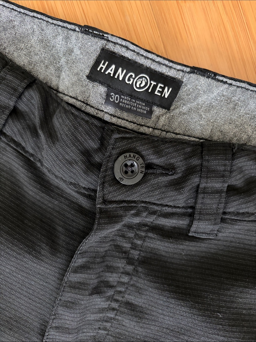 Hang Ten Men's Black Striped Casual Chinos Shorts